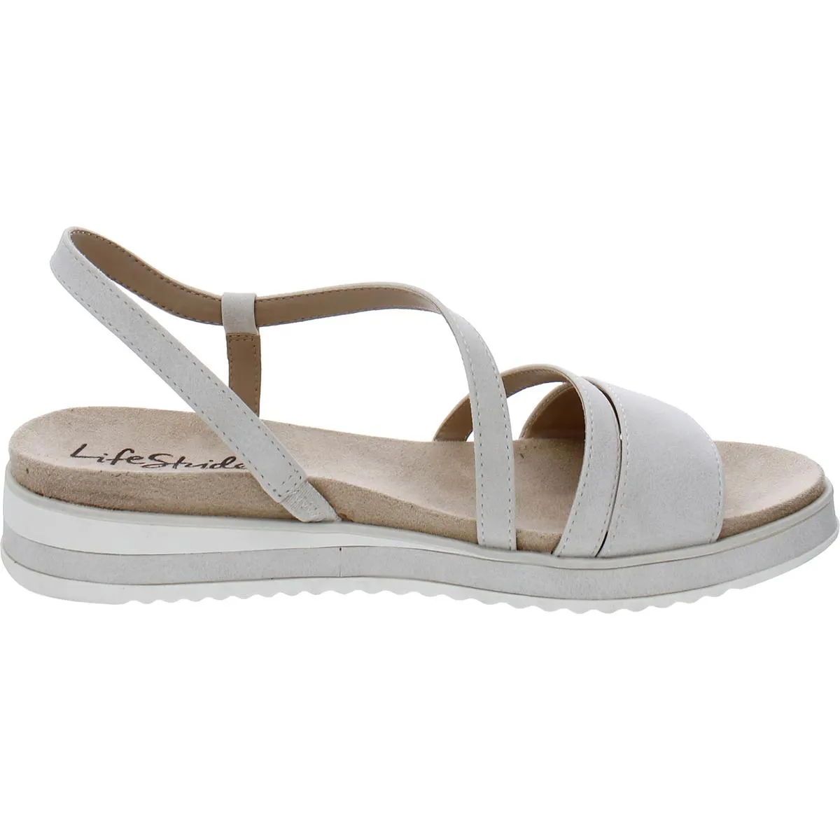 Zoe Womens Faux Leather Lightweight Wedge Sandals