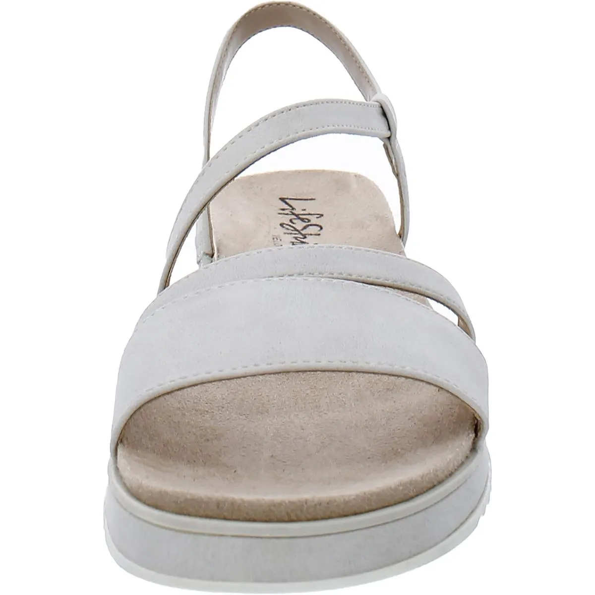 Zoe Womens Faux Leather Lightweight Wedge Sandals